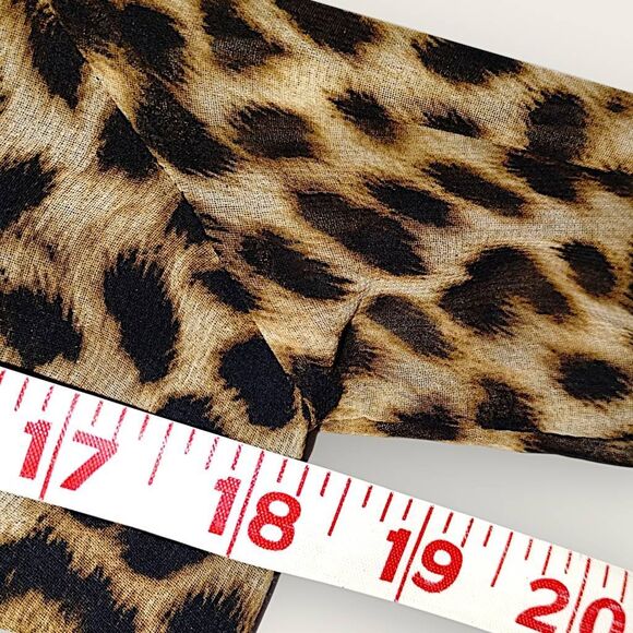 Zara Womens Dress Sz M Cheetah Animal Print Ruffle Princess Coastal Cowgirl Belt - Picture 14 of 16